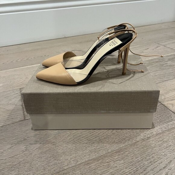 Francesco Russo Leather Slingback Pump Heels - Picture 4 of 7